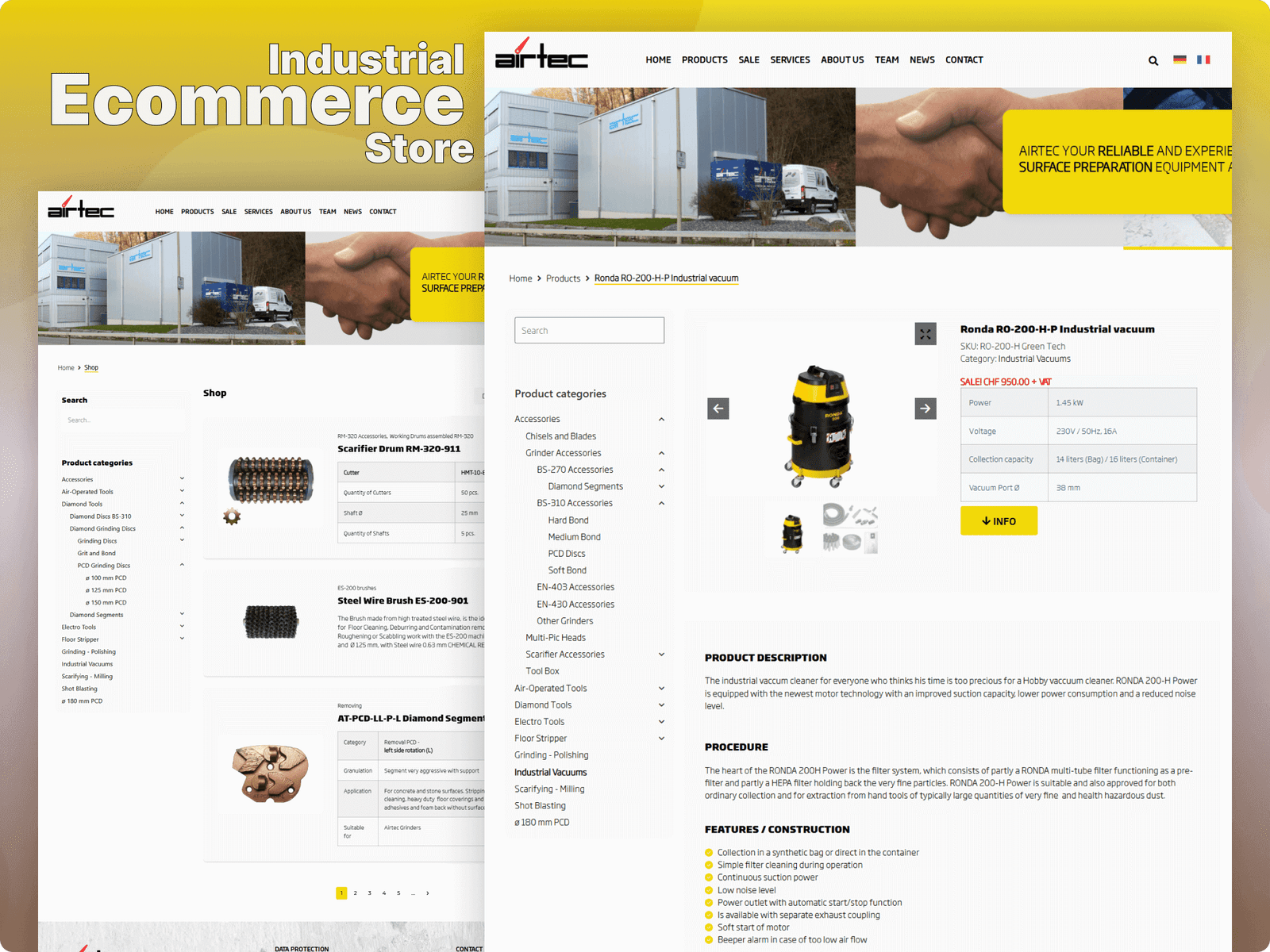 Industrial ecommerce website