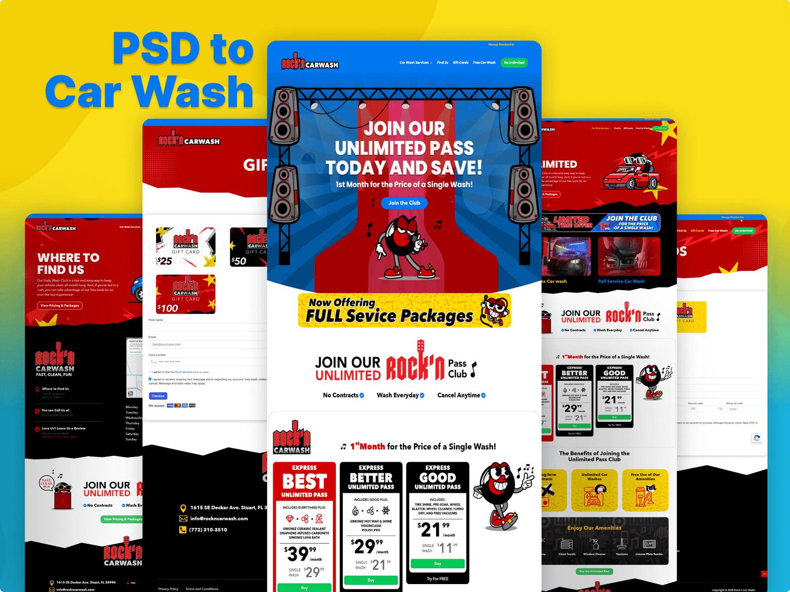PSD to Car Wash Website
